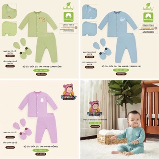 Bộ cài giữa dài tay mỏng lullaby vải vân thoáng
