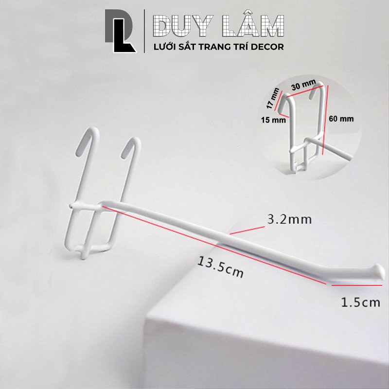 Móc cài lưới sắt, tay cài tấm lưới sắt 5,10,15,20cm treo phụ kiện điện thoại, hàng hóa - Lưới sắt Duy Lâm