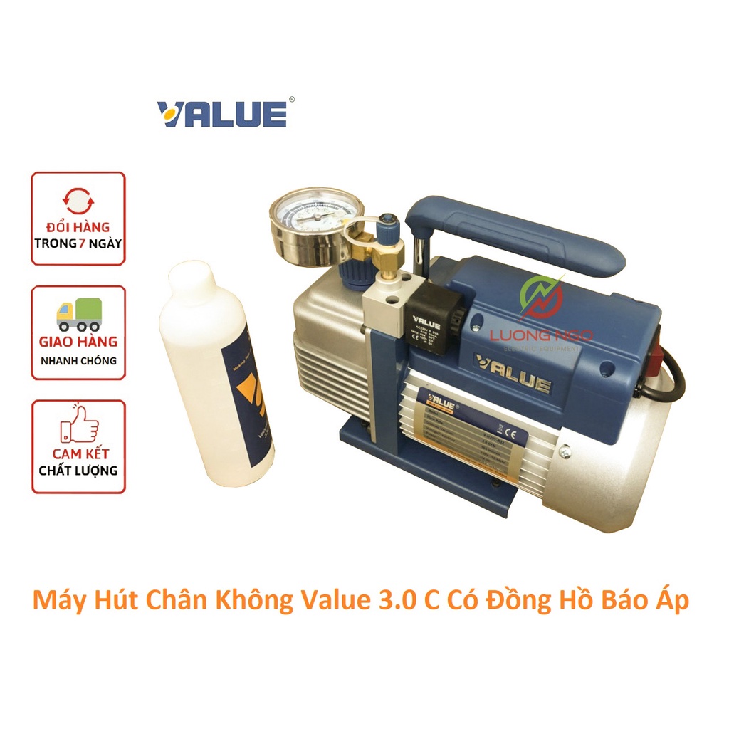 Máy hút chân không Value 3.0 C có đồng hồ báo áp và zơle tự ngắt