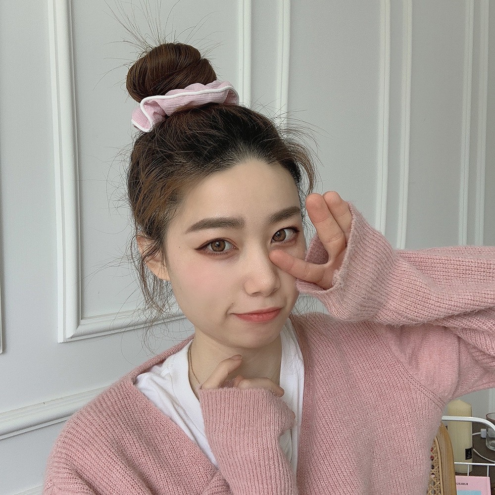 [Phụ Kiện Tiệm nhà Bee] Dây Buộc Tóc Scrunchies viền trắng Nữ Tính Thời Trang Phong Cách Hàn Quốc Ngọt Ngào Dễ Thương