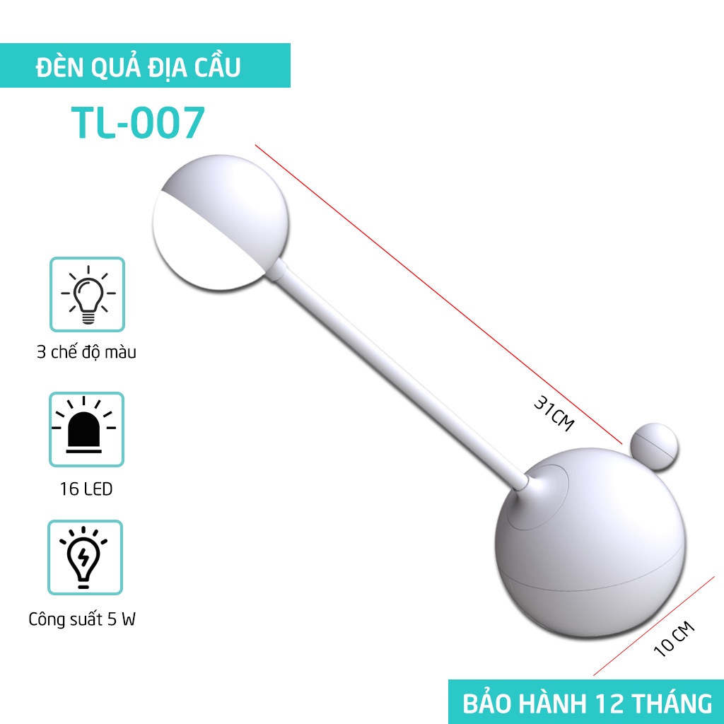 Đèn bàn quả địa cầu 3 chế độ ánh sáng siêu đáng yêu TL007