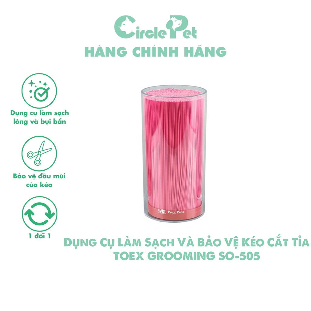 Dụng Cụ Làm Sạch Và Bảo Vệ Kéo Cắt Tỉa TOEX GROOMING SO-505 Hình Trụ Tròn Màu Hồng - Circle Pet