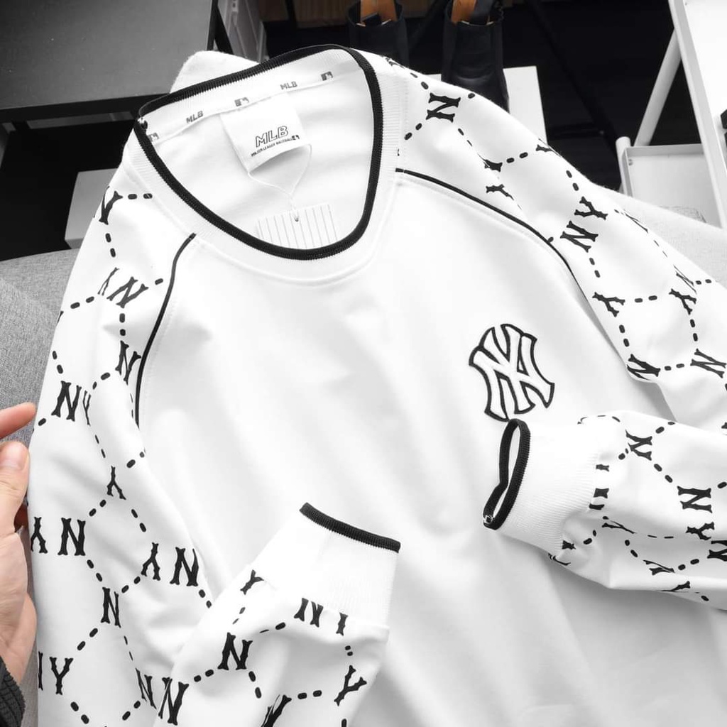 Áo sweater thun nỉ dài tay unisex NY đen trắng, logo thêu vải cao cấp cho nam,nữ hàng hiệu đi chơi TPT Shop 2021ML04 | BigBuy360 - bigbuy360.vn