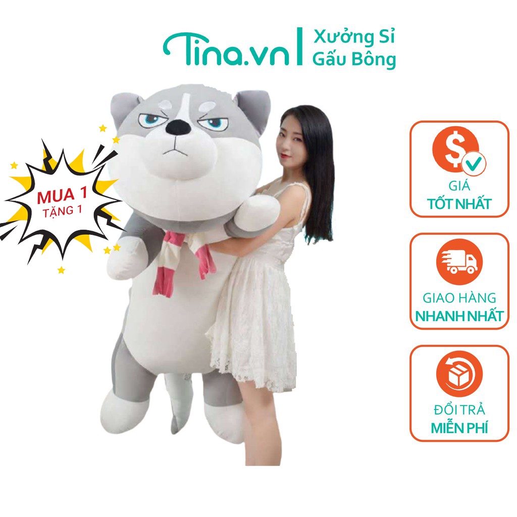 Chó Bông Mèo Bông Husky Gấu Bông Chó Husky Mèo Husky Gấu Bông Chó Alaska Mềm Mịn Co Giãn 4 Chiều Size 50 - 1m5 Tina.vn