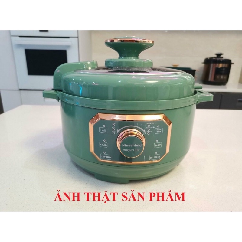 Nồi Áp Suất Điện Đa Năng Nine Shield KB-618 - dung tích 4L Nhiều chế độ nấu bảo toàn dinh dưỡng - Bảo Hành 12 Tháng