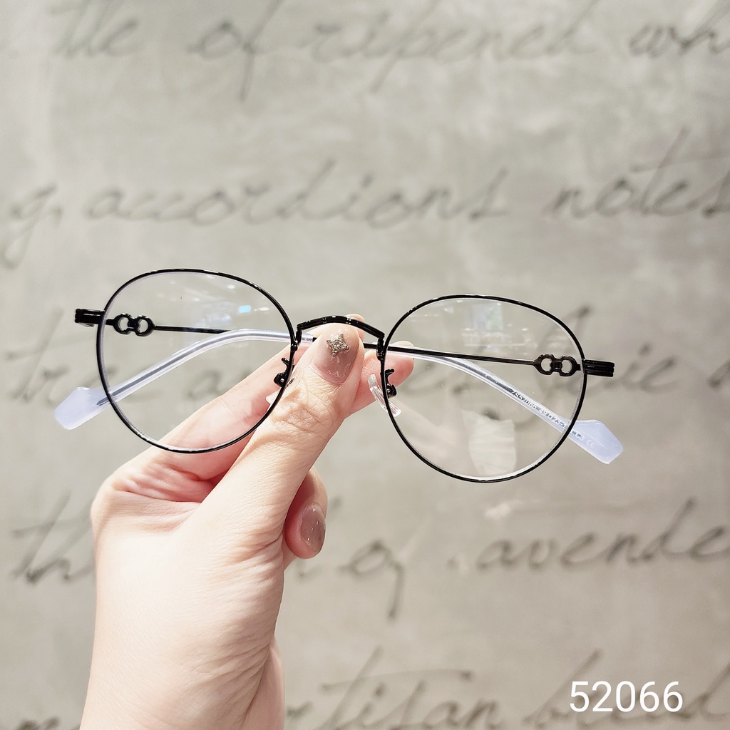 Gọng kính tròn nữ LILYEYEWEAR chất liệu kim loại thiết kế Hàn Quốc màu sắc thời trang 52066