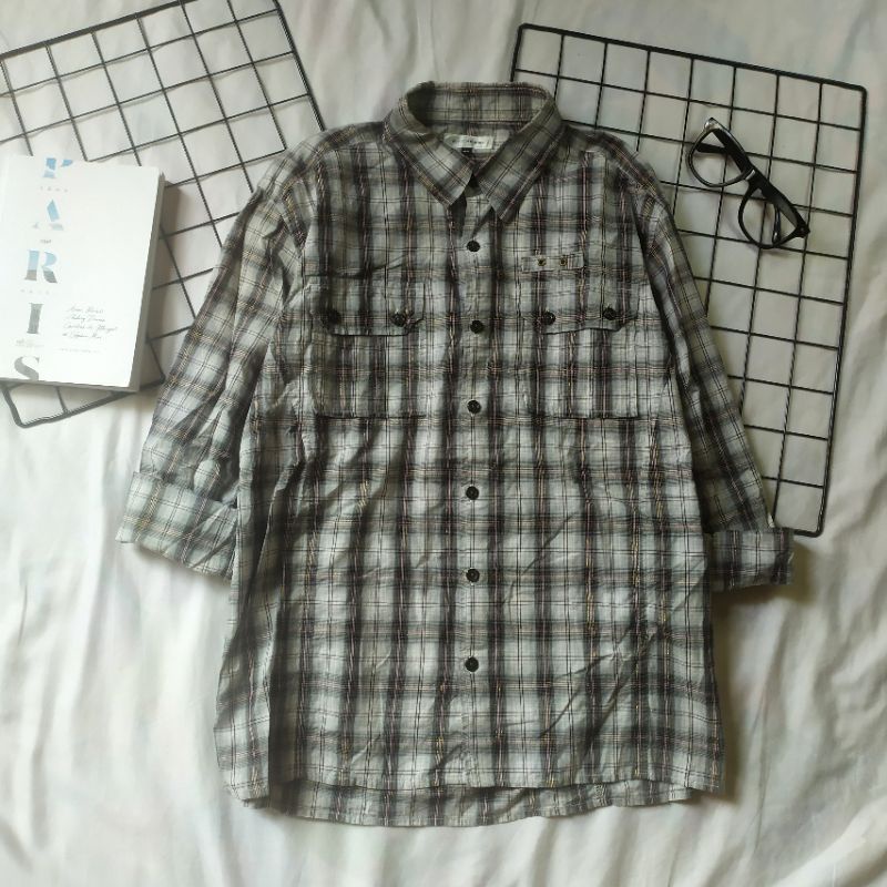 Áo sơ mi 2hand Unisex kẻ caro hiệu Hàn đẹp mới (kích thước dưới mô tả)
