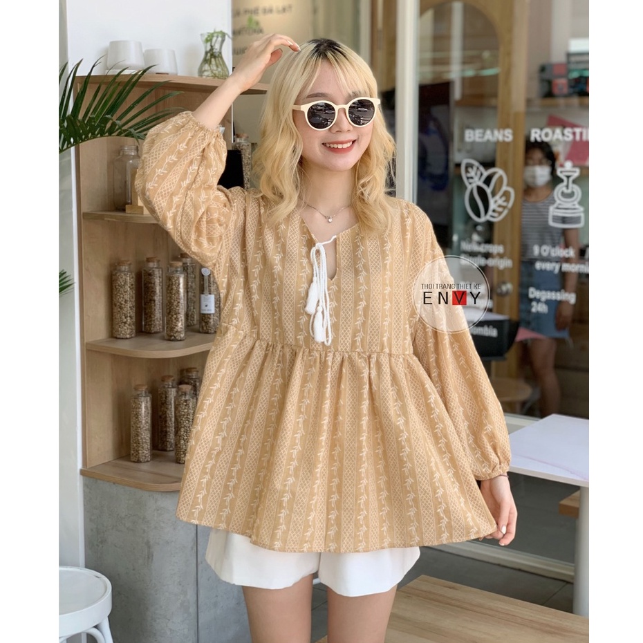 Áo nữ Babydoll ENVY A195 họa tiết thêu hoa trẻ trung