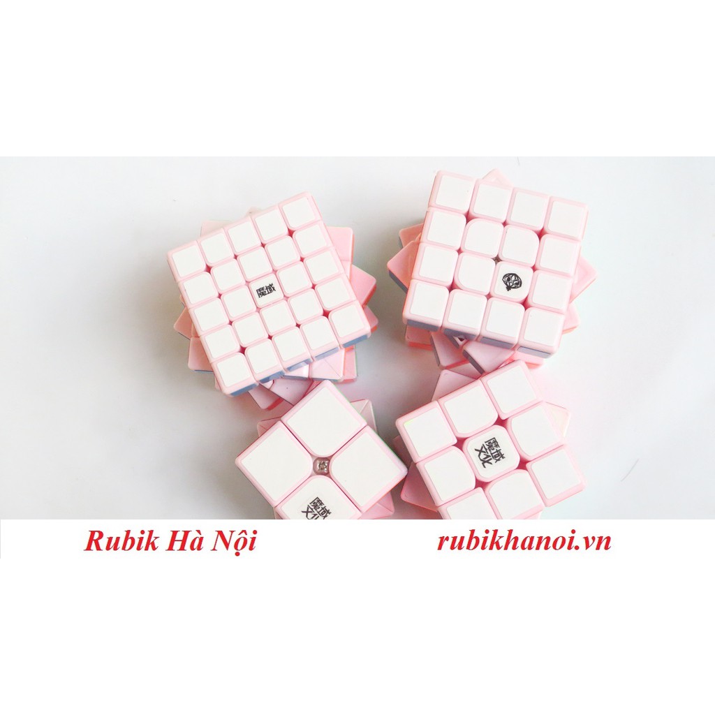 Rubik Combo  2 + 3 + 4 + 5 Moyu Pink Phiên Bản Giới Hạn Cao Cấp