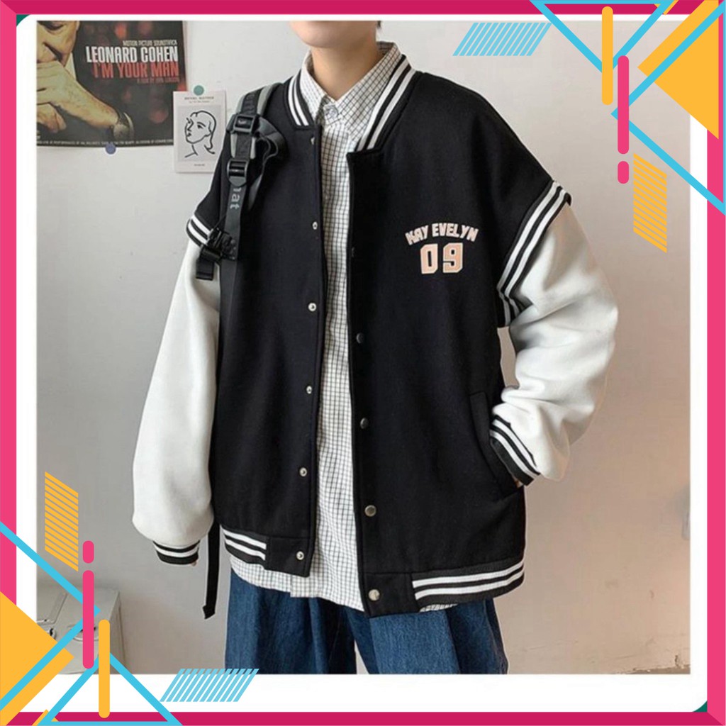 Áo bomber khoác 09 chất nỉ cao cấp, áo khoác nỉ phối tay trắng MB001