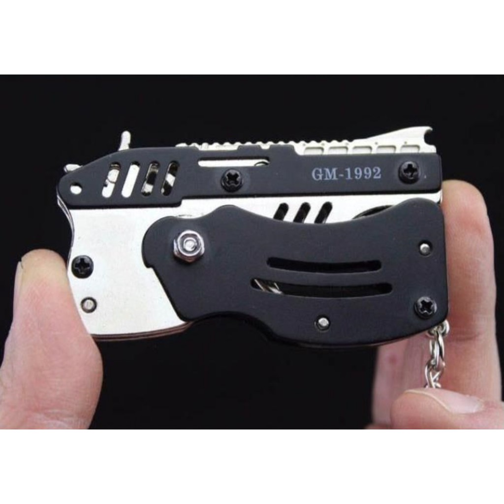 Đồ chơi Súng bắn thun móc chìa khoá dạng đồ chơi gấp gọn, tặng kèm dây chun