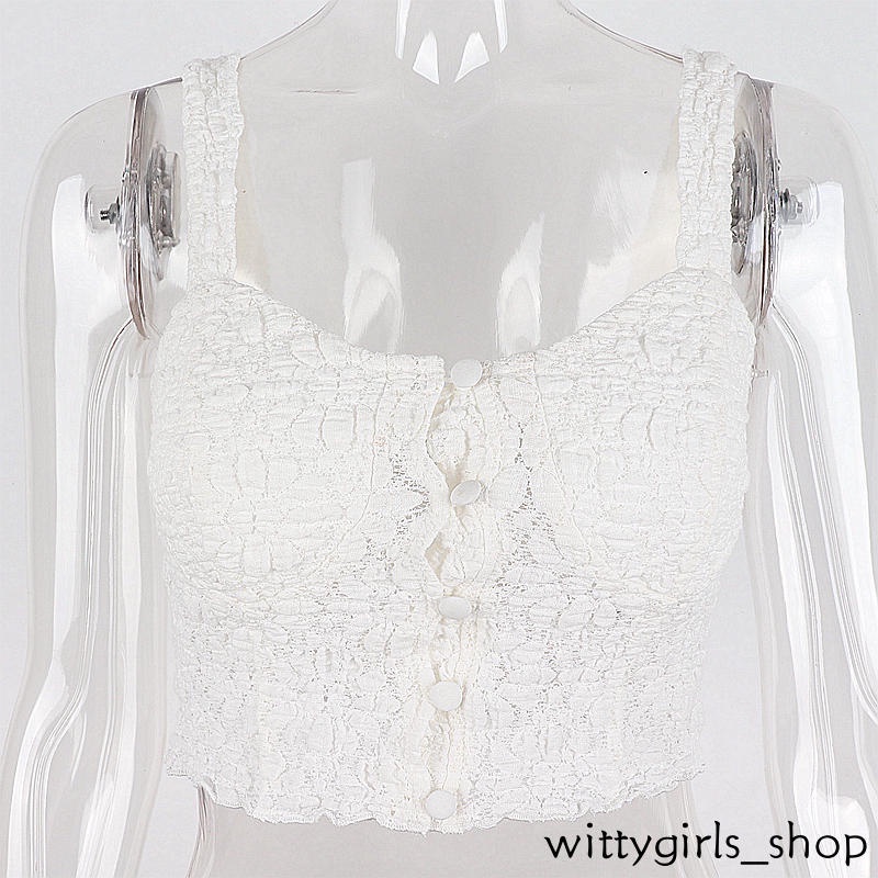 Wittygirls_shop | Áo Croptop Hai Dây Màu Sắc Trơn Quyến Rũ Thời Trang Mùa Hè Cho Nữ