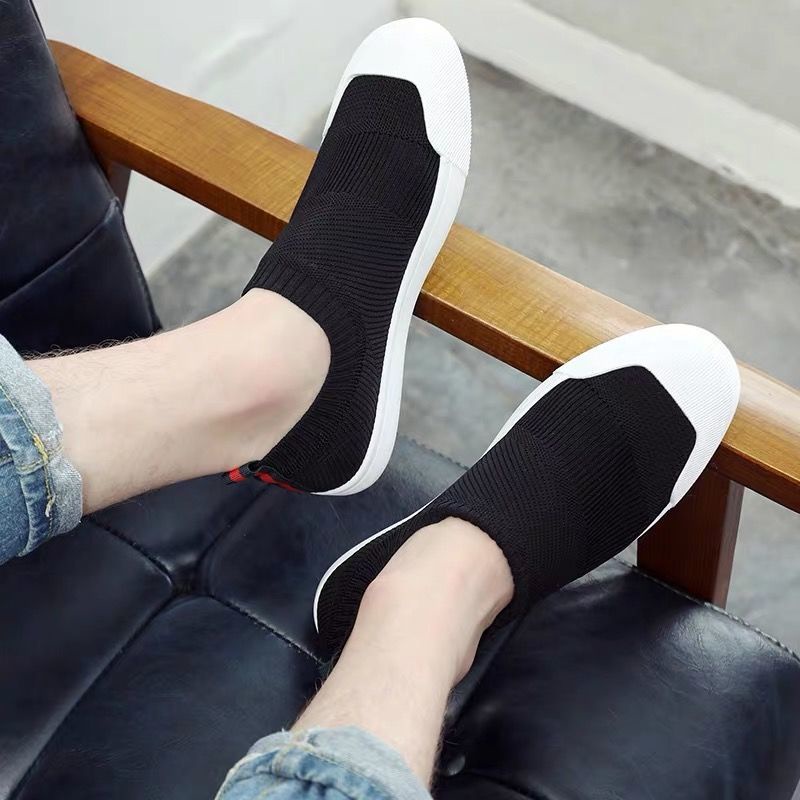 Giày Lười Vải Canvas Bắc Kinh Cổ Thấp Tăng Chiều Cao Phong Cách Hàn Quốc Thường Ngày Mùa Hè Cho Nam Sinh