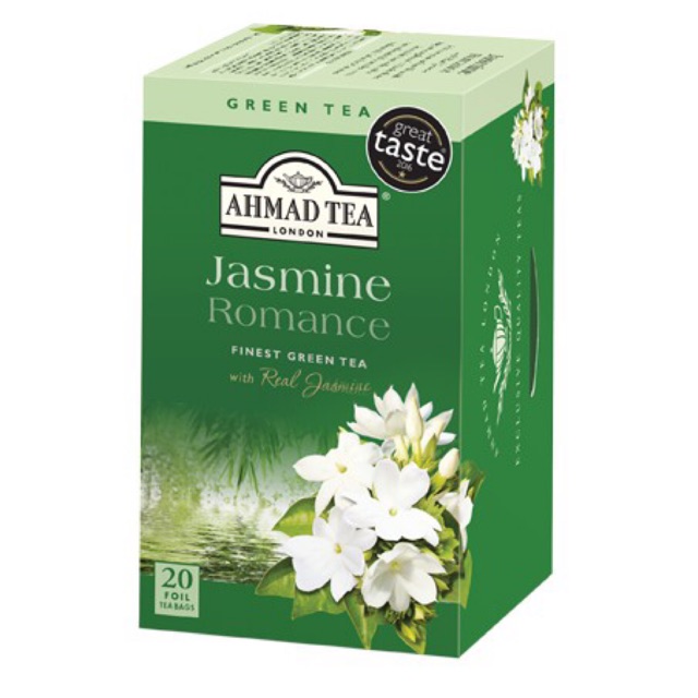 Trà xanh Hoa Nhài Ahmad 40g (túi lọc có bao thiếc - 20 túi/hộp) - Jasmine Romance