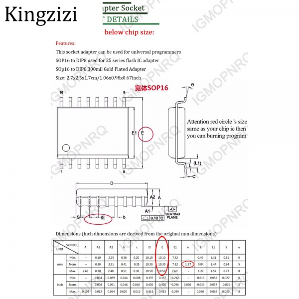 Ổ Cắm Chuyển Đổi Soic8 sop8 sop16 Sang dip8 150mil 200mil 208mil 300mil Lập Trình sop8