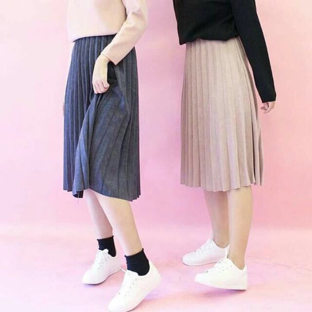 Chân váy dạ xếp ly dài midi | BigBuy360 - bigbuy360.vn