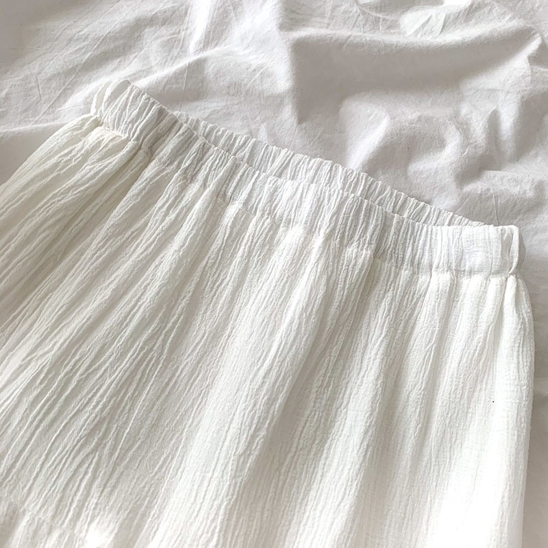 Chân váy Trắng Midi dài 2 lớp Lưng cao Form Chữ A Ulzzang Hàn Quốc Váy Dài Thiết kế Cạp cao Thời trang | BigBuy360 - bigbuy360.vn