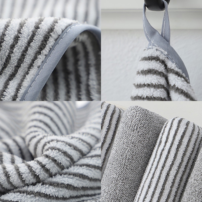 Khăn Mặt Sợi Than Tre Mềm Mại Dày Dặn Thấm Hút Tốt Phong Cách Nhật Bản