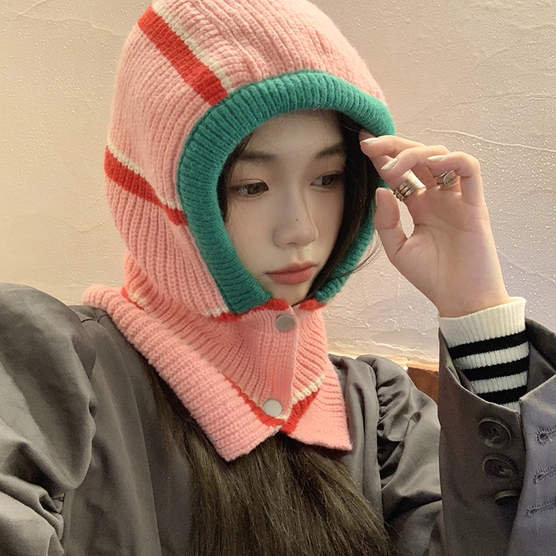 Mũ dệt kim MU GUA ZHI PIN(MG STUDIO)phong cách Balaclava