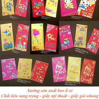 Sỉ bao lì xì 500 cái (84 xấp) bao lì xì tết 2019