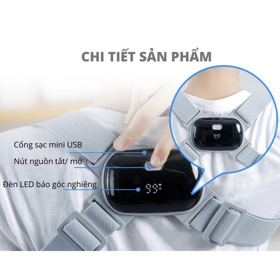 Đai chống gù lưng thông minh Smart Pose, Đai lưng chống gù trẻ em, người lớn cảm biến rung cảnh báo ngồi sai tư thế