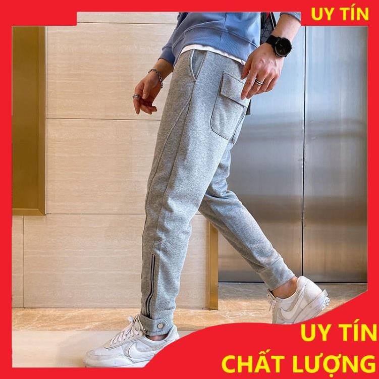 [FREESHIP - HÀNG CAO CẤP] Quần Jogger nỉ thể thao Unisex N7 bó ống kéo khóa cổ chân nhiều túi tập gym nam nữ Zip01