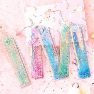 Thước Thẳng Họa Tiết Quả Bơ Kim Tuyến Lấp Lánh Dễ Thương Dùng Đánh Dấu Trang Sách Cho Học Sinh