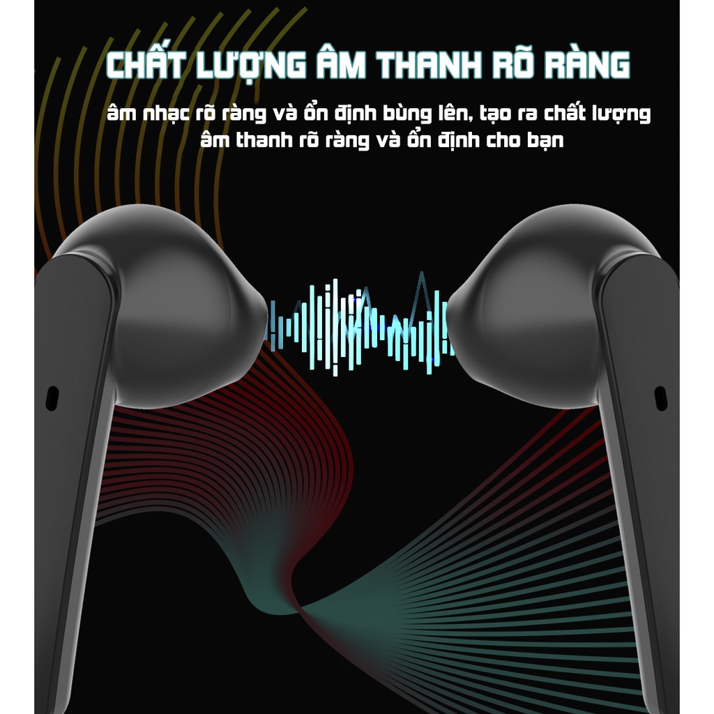 Tai nghe nhét tai bluetooth PKCB146 5.0 phiên bản quốc tế, cảm ứng vân tay, chống nước IPX5 - Hàng chính hãng