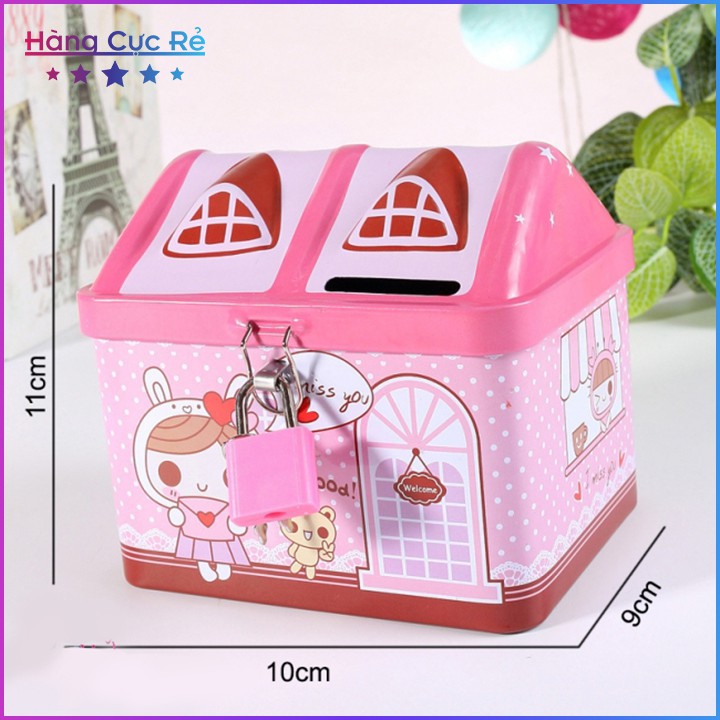 Ống tiết kiệm mini dễ thương 🏠Freeship🏠 Hộp đựng hình ngôi nhà có chìa khóa - Qùa tặng cho bé - Shop Hàng Cực Rẻ