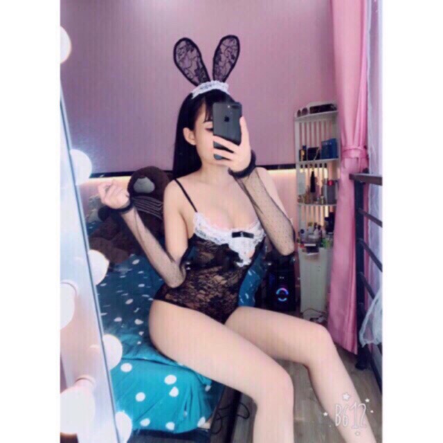 Set cosplay thỏ ren gợi cảm (Ảnh thật)