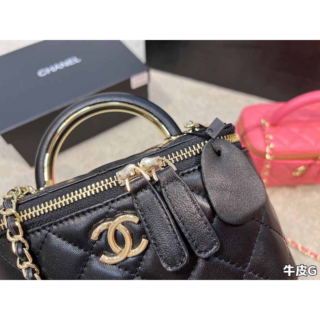 Túi xách nữ da thật hình hộp Channel đeo chéo thời thượng