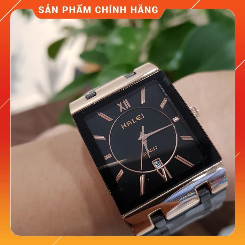 Hot!!! FREE SHIP 99K_Đồng hồ nam HALEI đen mạ đồng CHỐNG NƯỚC CHỐNG XƯỚC TUYỆT ĐỐI giá re