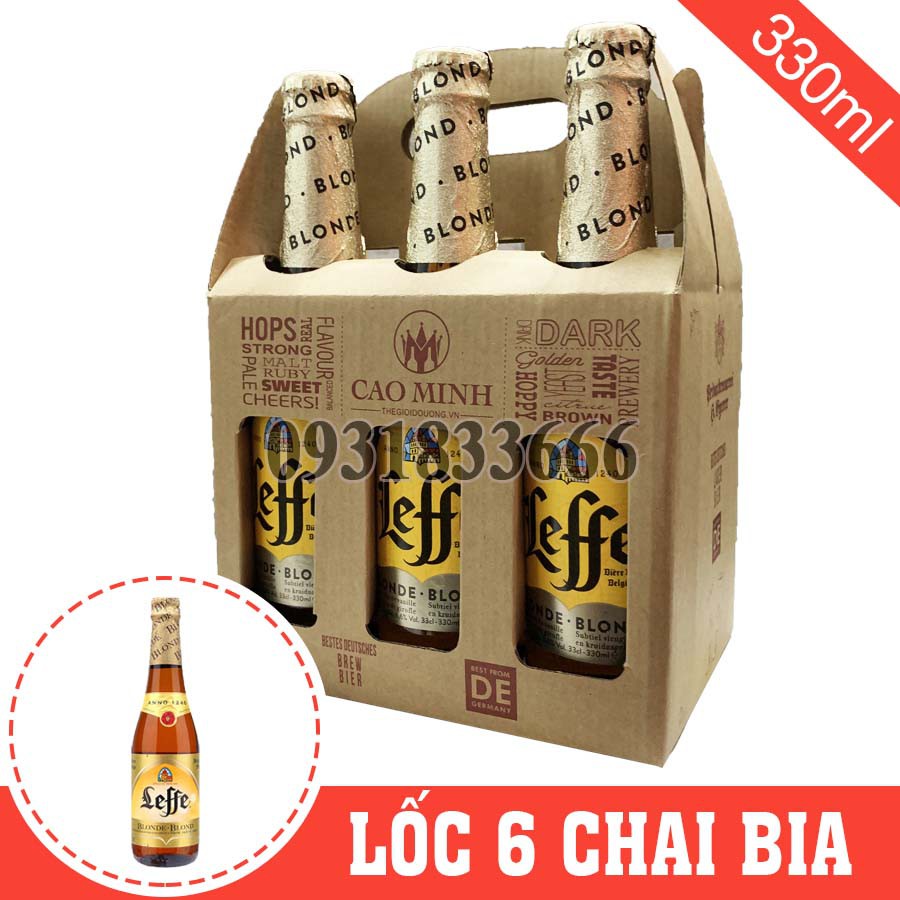 Bia Leffe Vàng  6,6% Lốc 6 Chai 330ml Nhập Khẩu Bỉ