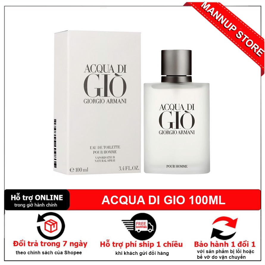 [Big Sale] Nước Hoa Nam Nữ Cao Cấp Acqua Di Giò (Trắng) EDT 100ml - Mùi Hương Quyến Rũ, Đẳng Cấp