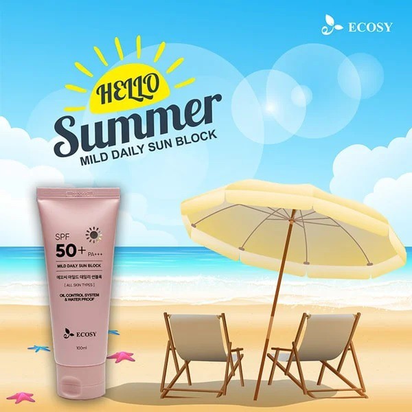 Kem Chống Nắng Kiềm Dầu Ecosy Mild Daily + Ecosy Ultra Daily Sun Cream (100ml)