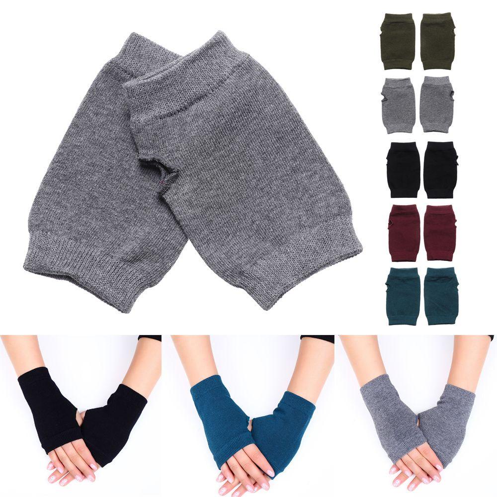 LAYOR1 Găng Tay Len Hở Ngón Giữ Ấm Mùa Thu Đông