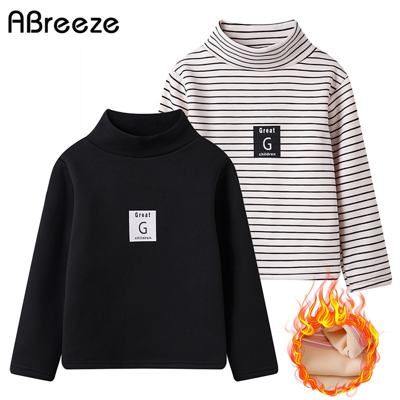 Áo Thun Dày Dặn Họa Tiết Kẻ Sọc Màu Trơn Thời Trang Thu Đông Hàng Mới 2023 Dành Cho Bé Trai Và Bé Gái 2-10 Tuổi