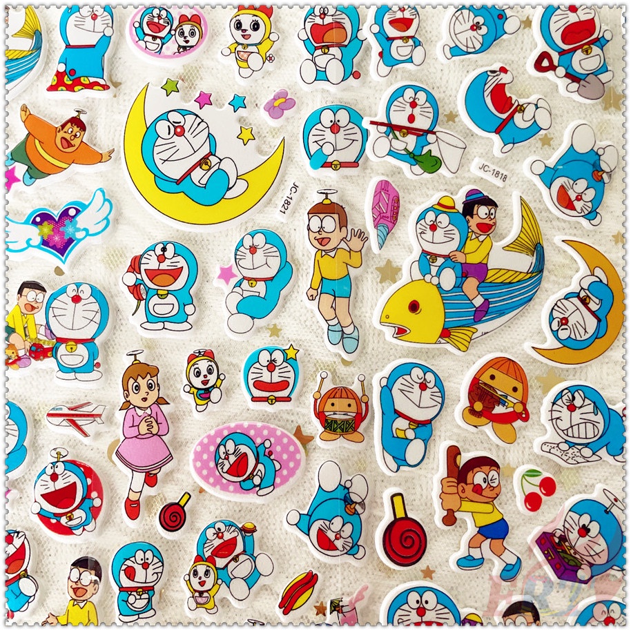 ❀ Hình Dán Khen Thưởng Tự Làm Doraemon Q-1 ❀ 1 Miếng Dán Bong Bóng 3D Bằng PVC Chống Nước