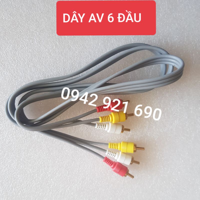 Dây AV 6 đầu - Dây vào 3 ra 3 1.3m