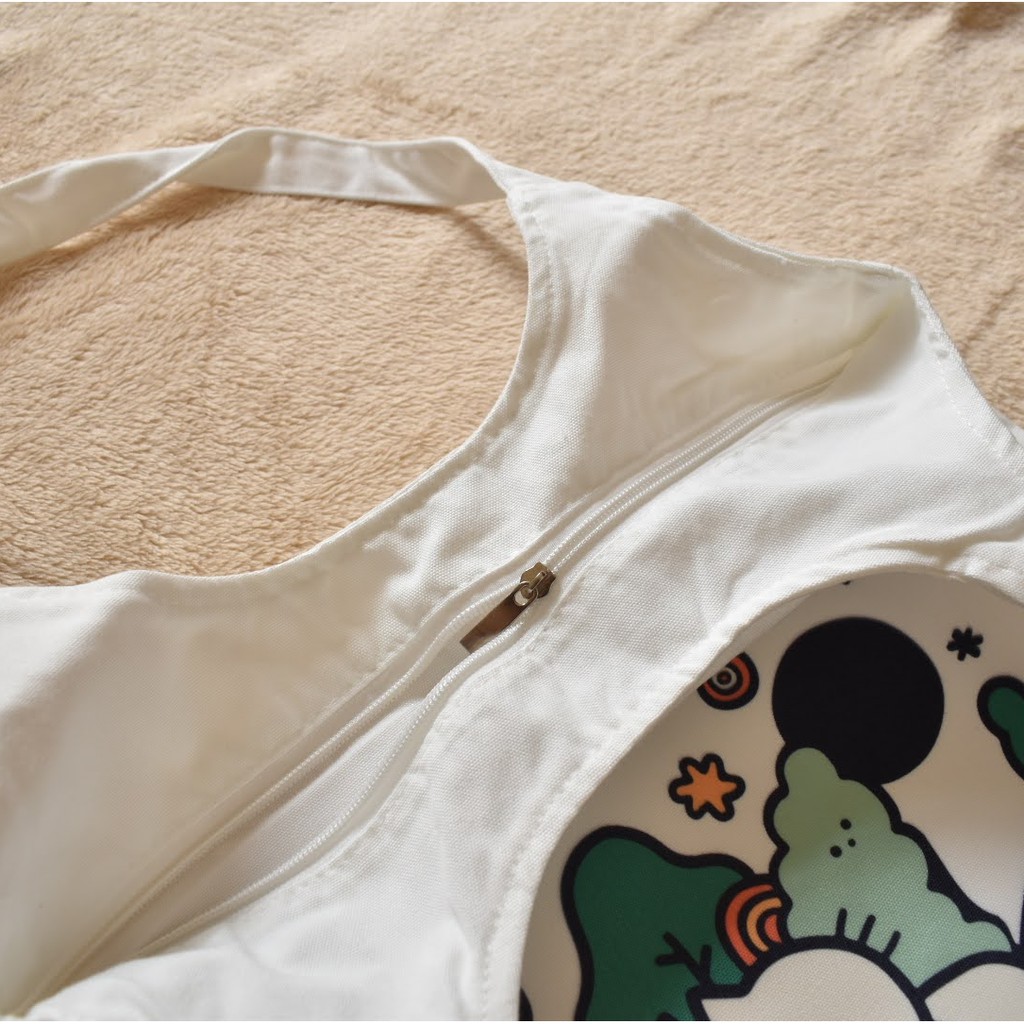 Túi tote vải canvas mềm WisderLand nữ xách vai kẹp nách thời trang giá rẻ phong cách hàn quốc