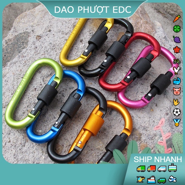 Móc Khóa Nhôm Chữ D - Hộp Kim Nhôm Cứng -  Đai Óc - Loại Tốt 24g Không Phải 19g