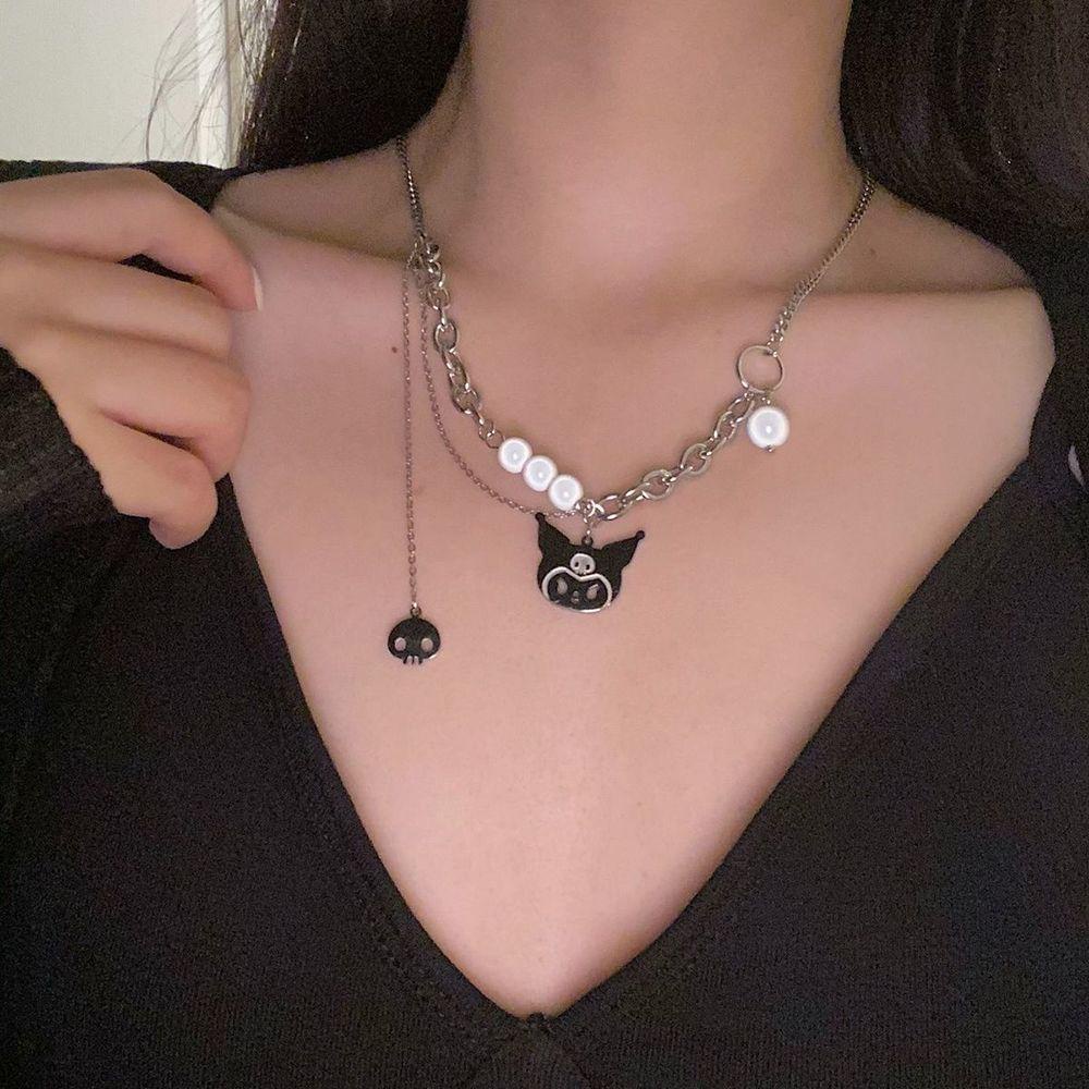 Vòng cổ Mặt Đầu Lâu VANES1 Phong Cách Hàn Quốc Cho Nam