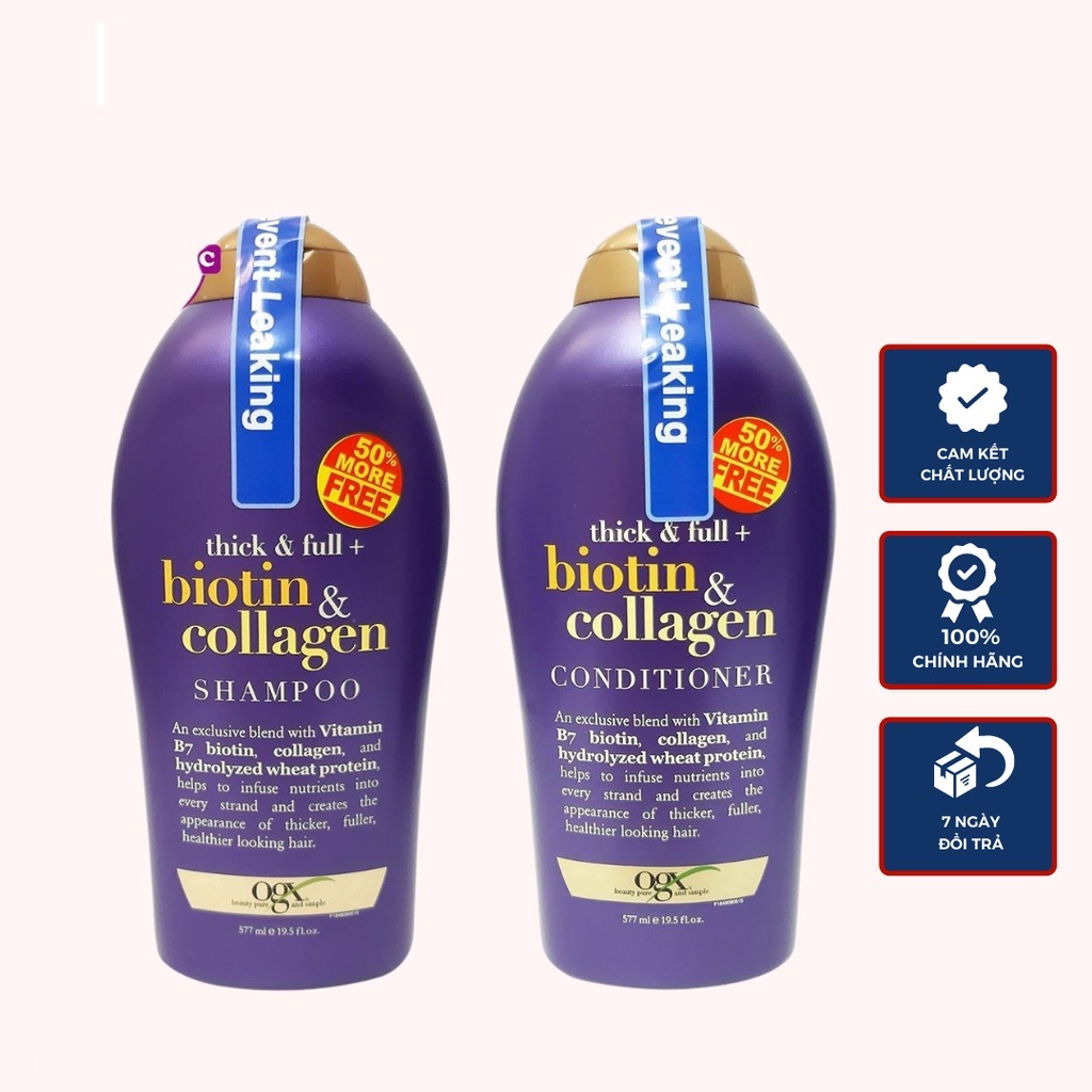 Biotin Collagen✅FREESHIP✅Biotin Collagen Chống Rụng Tóc Và Kích Thích Mọc Tóc✅Dầu Gội Xả Biotin Collagen 63