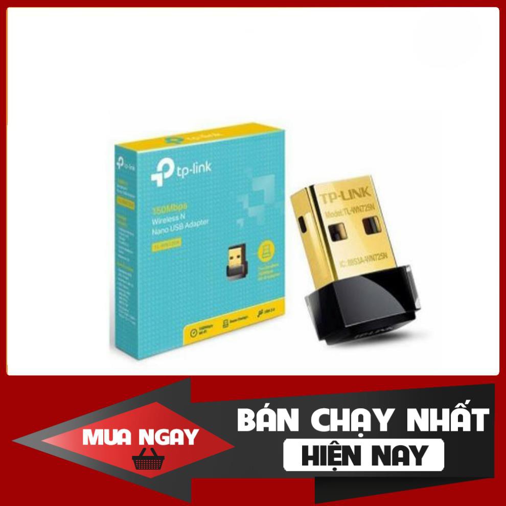 Card mạng TP-Link Wireless TL-WN725N USB chuẩn N 150Mb - Bảo hành chính hãng 24 tháng