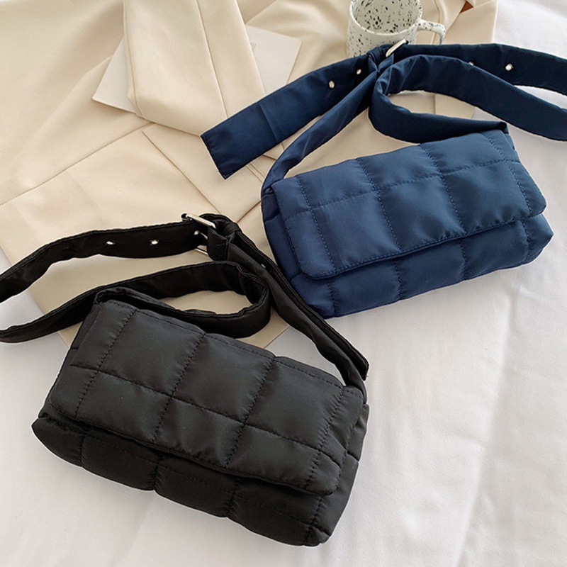 Túi Xách Tay Đeo Vai Bằng Nylon Màu Trơn Họa Tiết Kẻ Sọc Hợp Thời Trang