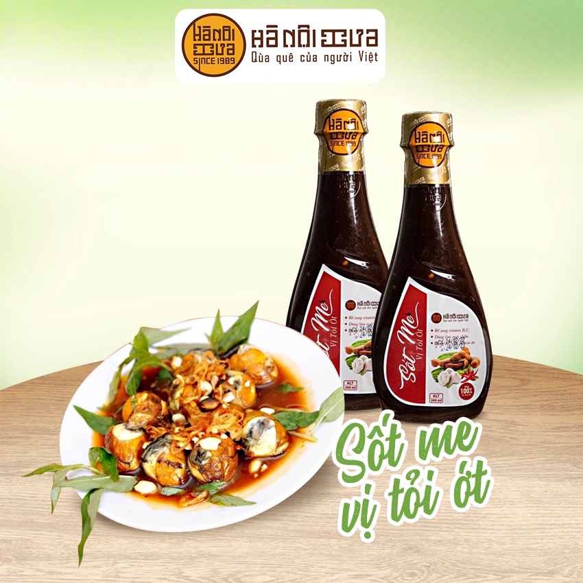 Nước sốt Me vị tỏi ớt Hà Nội Xưa nước sốt chấm hải sản, đồ nướng hoàn hảo đậm đà ngon miệng - chai 300ml