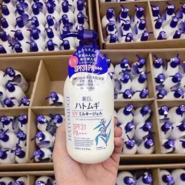 [Hàng Chính Hãng] Sữa dưỡng thể làm trắng, chống nắng Hatomugi Naturie Nhật Bản SPF31 PA+++
