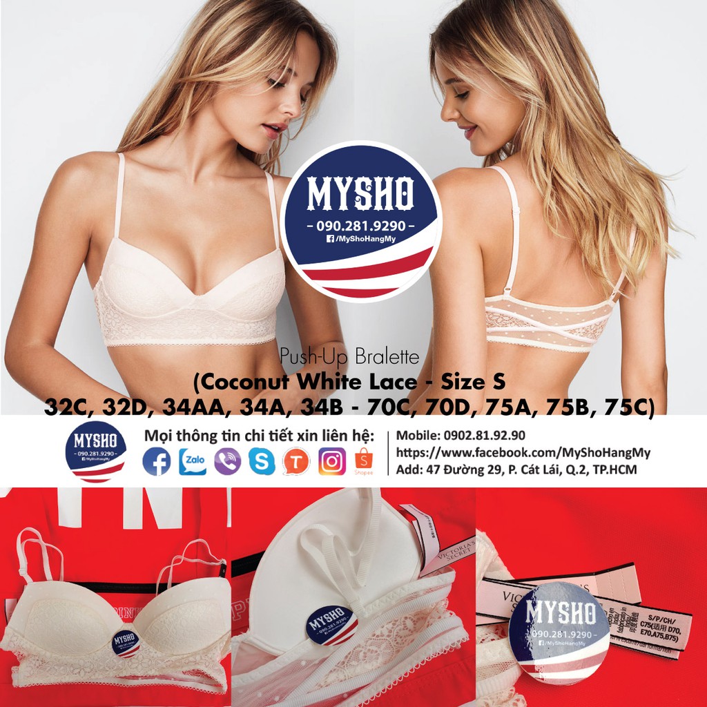 Áo ngực Victoria's Secret Push-Up Bralette - Size S