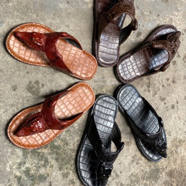 Dép Đầu Cá Sấu Màu Nâu Size 39,40,41