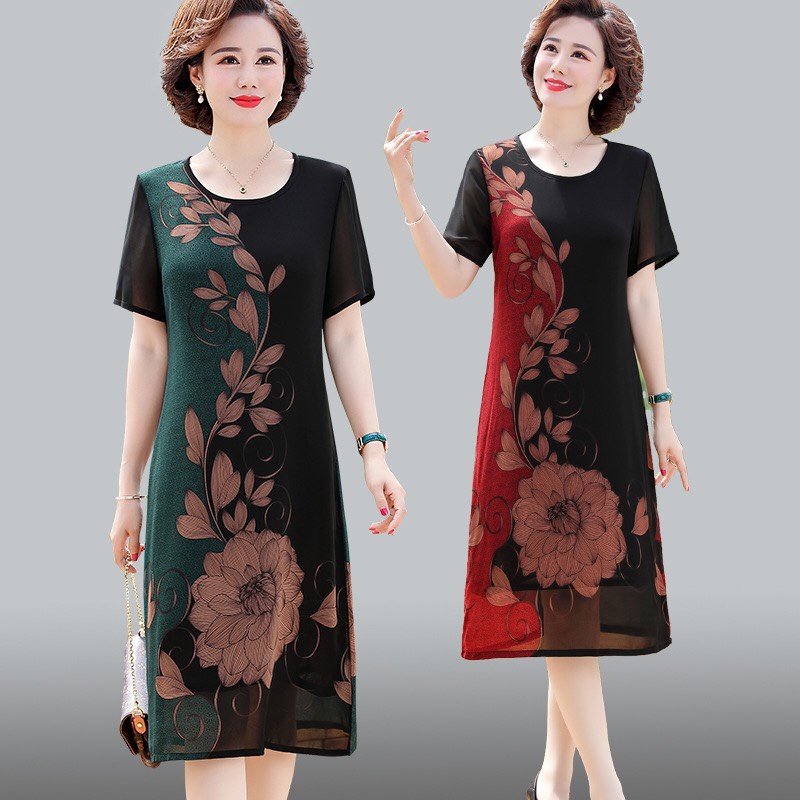 ❣️ĐẦM SUÔNG TUỔI TRUNG NIÊN❣️ KIỂU ĐẦM SUÔNG NỮ IN HOA - VÁY ĐẦM TRUNG NIÊN CAO CẤP ,CÓ BIGSIZE